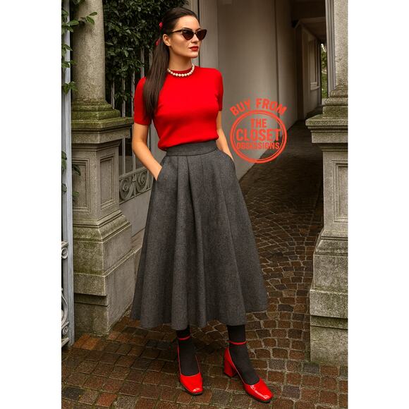 ZARA BLOGGER FAVE!!! Wool-Blend Midi Skirt NWT - Picture 1 of 16